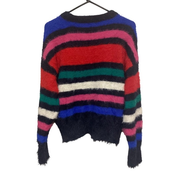 A New Day Women’s Crewneck Fuzzy Pullover Sweater Size M Striped Multicolor - Picture 8 of 8